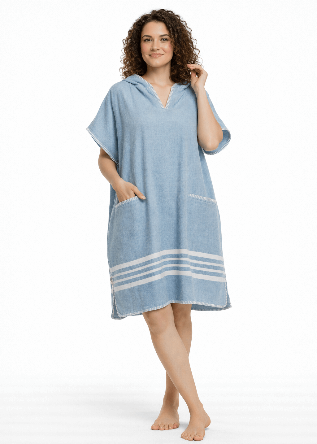 Beach Cover Up, Poncho with Hood