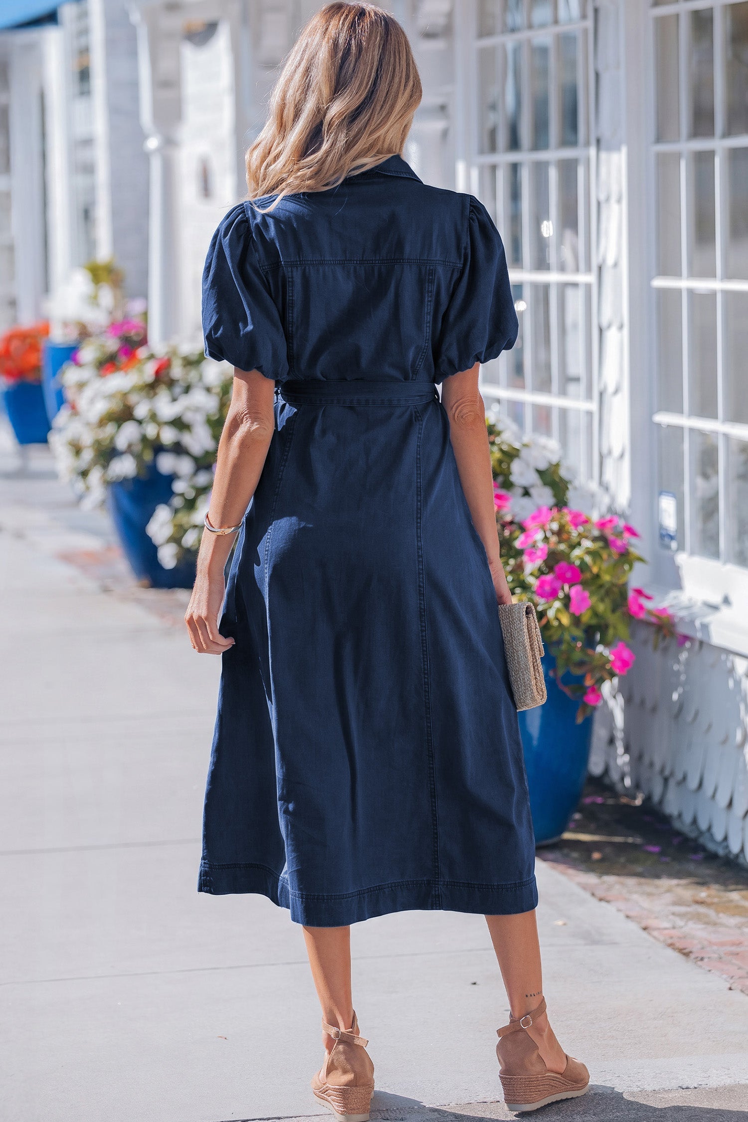 Makayla Bubble Sleeve Long Dress