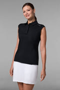 Women's Dew-Sweeper Performance Sleeveless Polo | Black