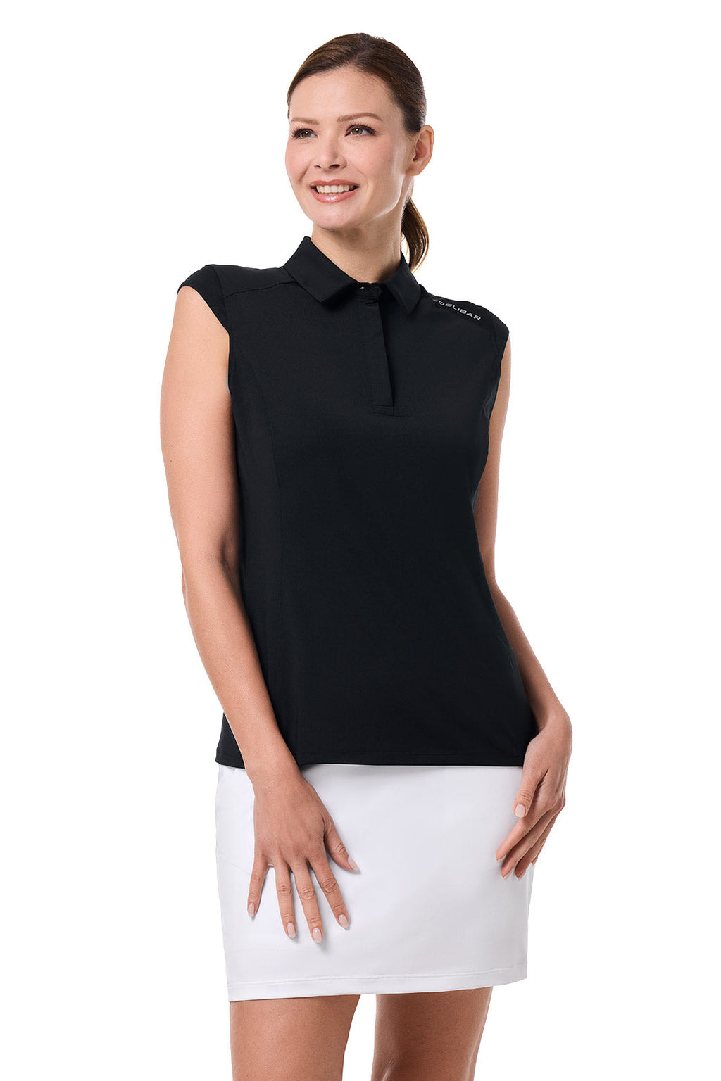 Women's Dew-Sweeper Performance Sleeveless Polo | Black