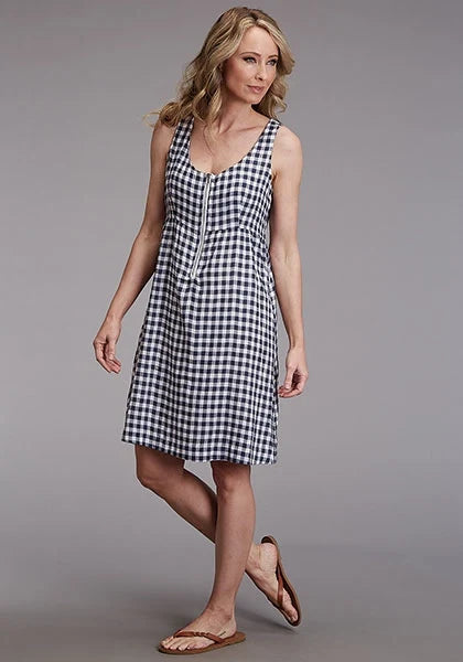 Stetson 00255 Gingham (Navy) - Women's Tank Dress