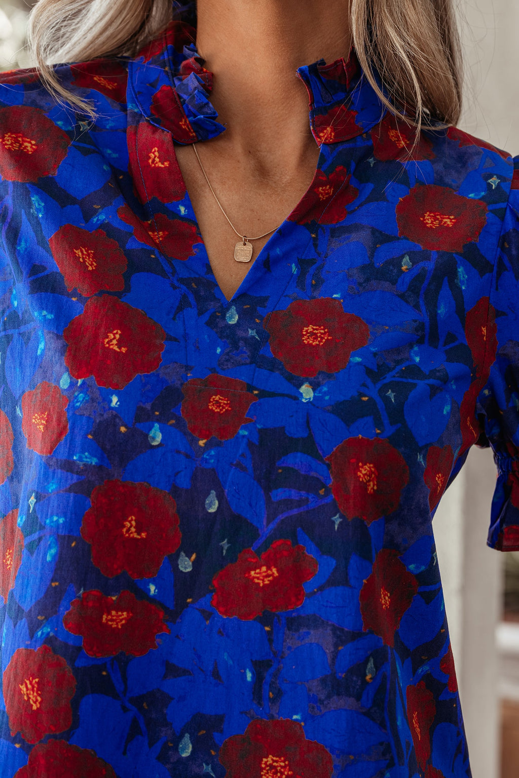 Maeve Sleeve Frilled Floral Blouse