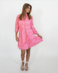 Georgia Palm Eyelet Dress - Pink