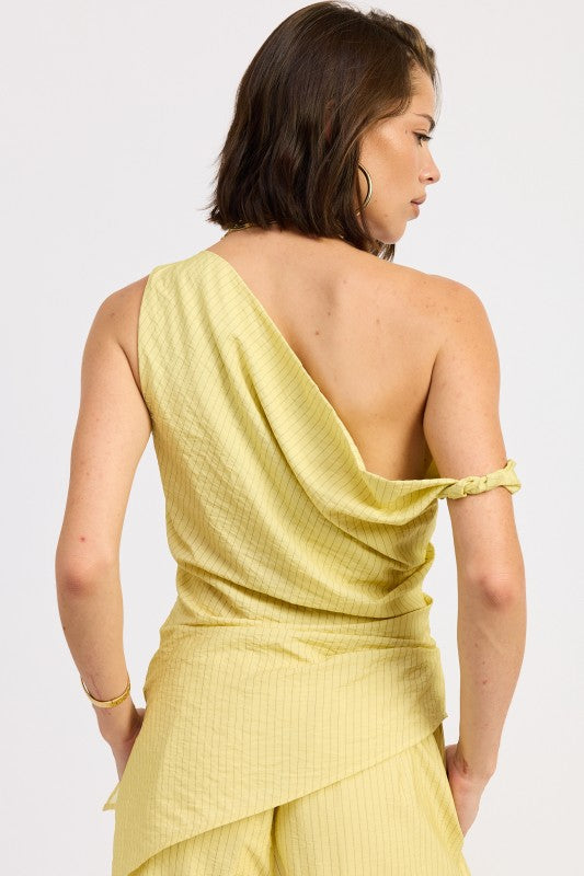 Elsie Striped Asymmetrical Tunic Top