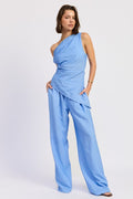 Elsie Striped Asymmetrical Tunic Top