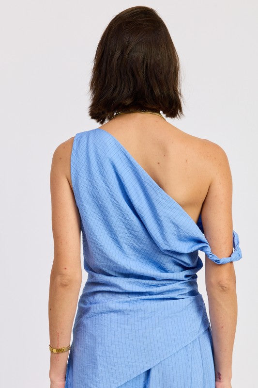 Elsie Striped Asymmetrical Tunic Top