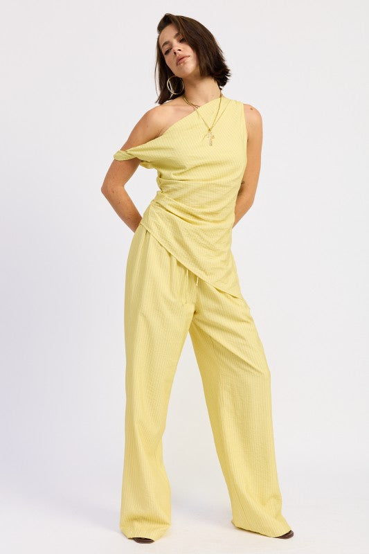 Elsie Striped Asymmetrical Tunic Top