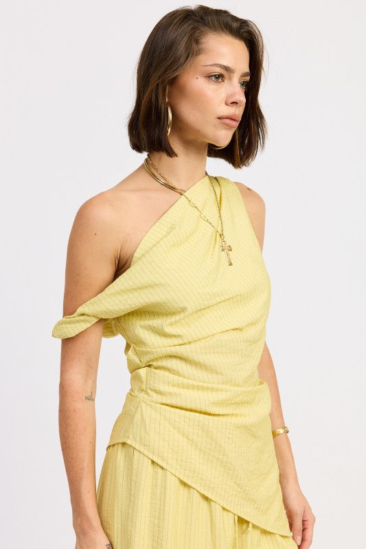 Elsie Striped Asymmetrical Tunic Top