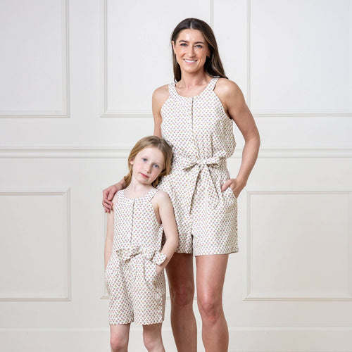Button Front Halter Romper