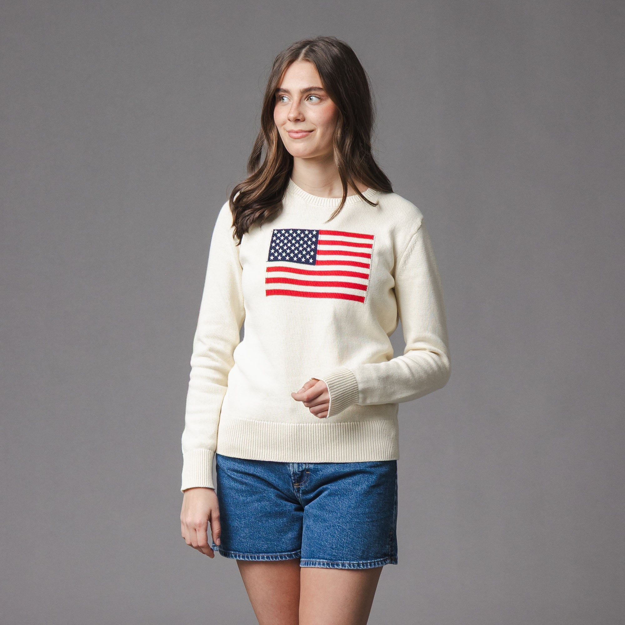 Organic Crew Neck Flag Sweater