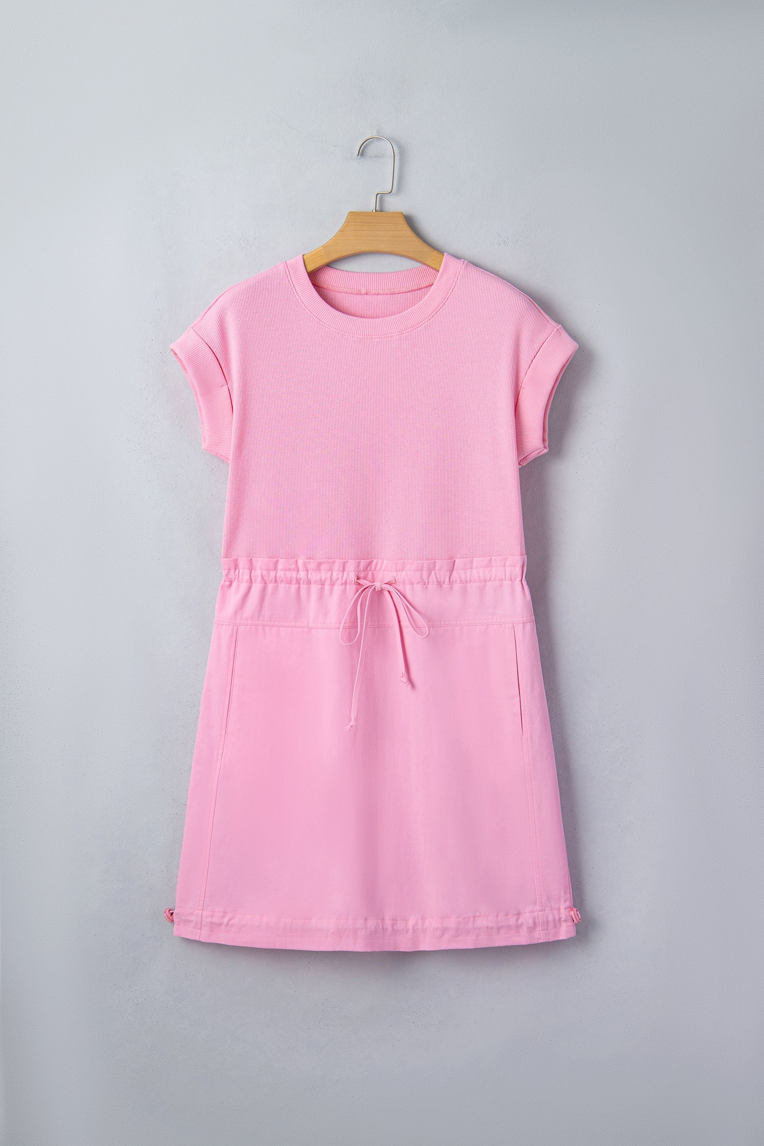 Ayra Patchwork Drawstring Mini Dress