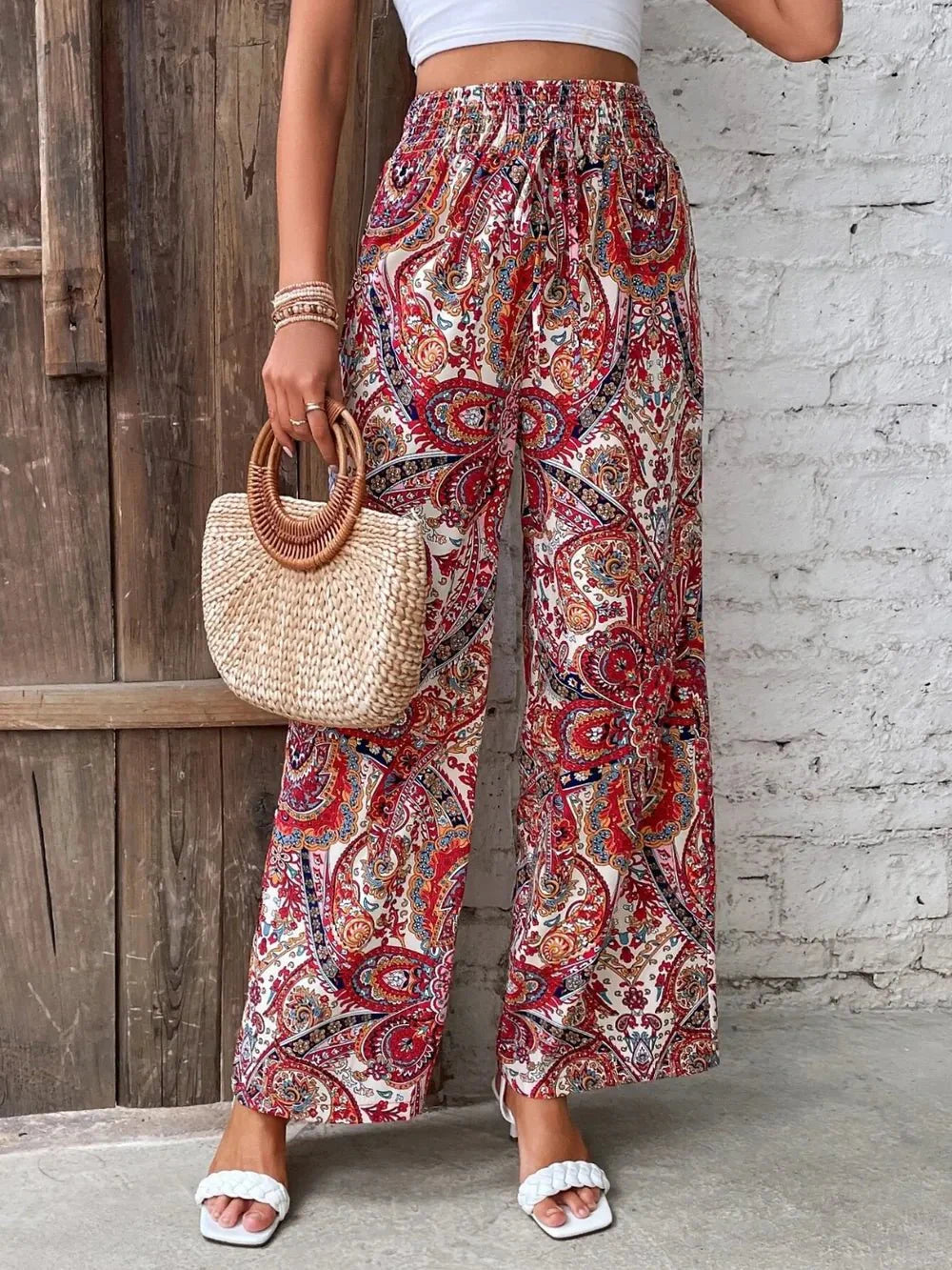 Printed Wide Leg Pants for Effortless Style and Comfort