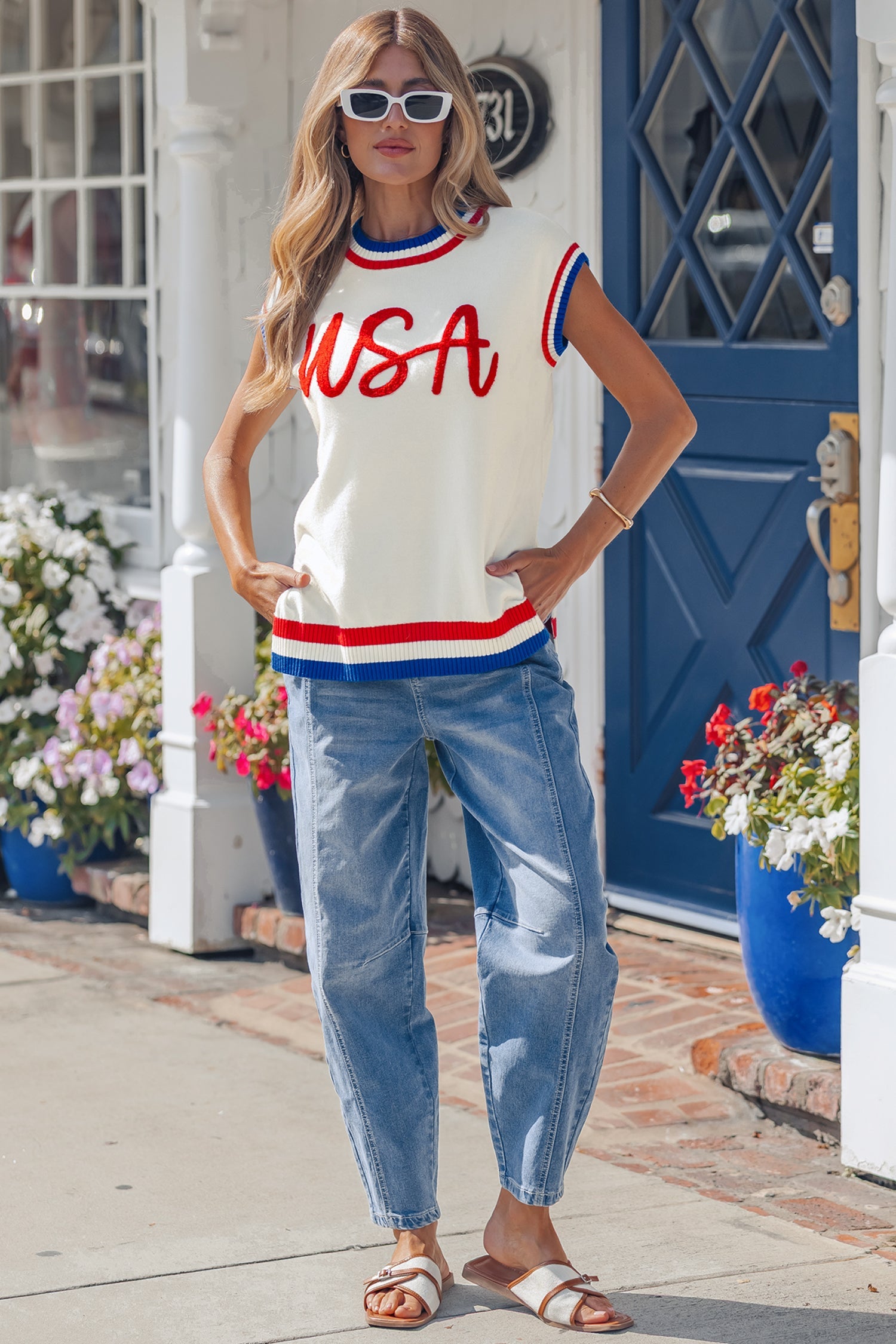 Peyton Trim Short Sleeve Sweater