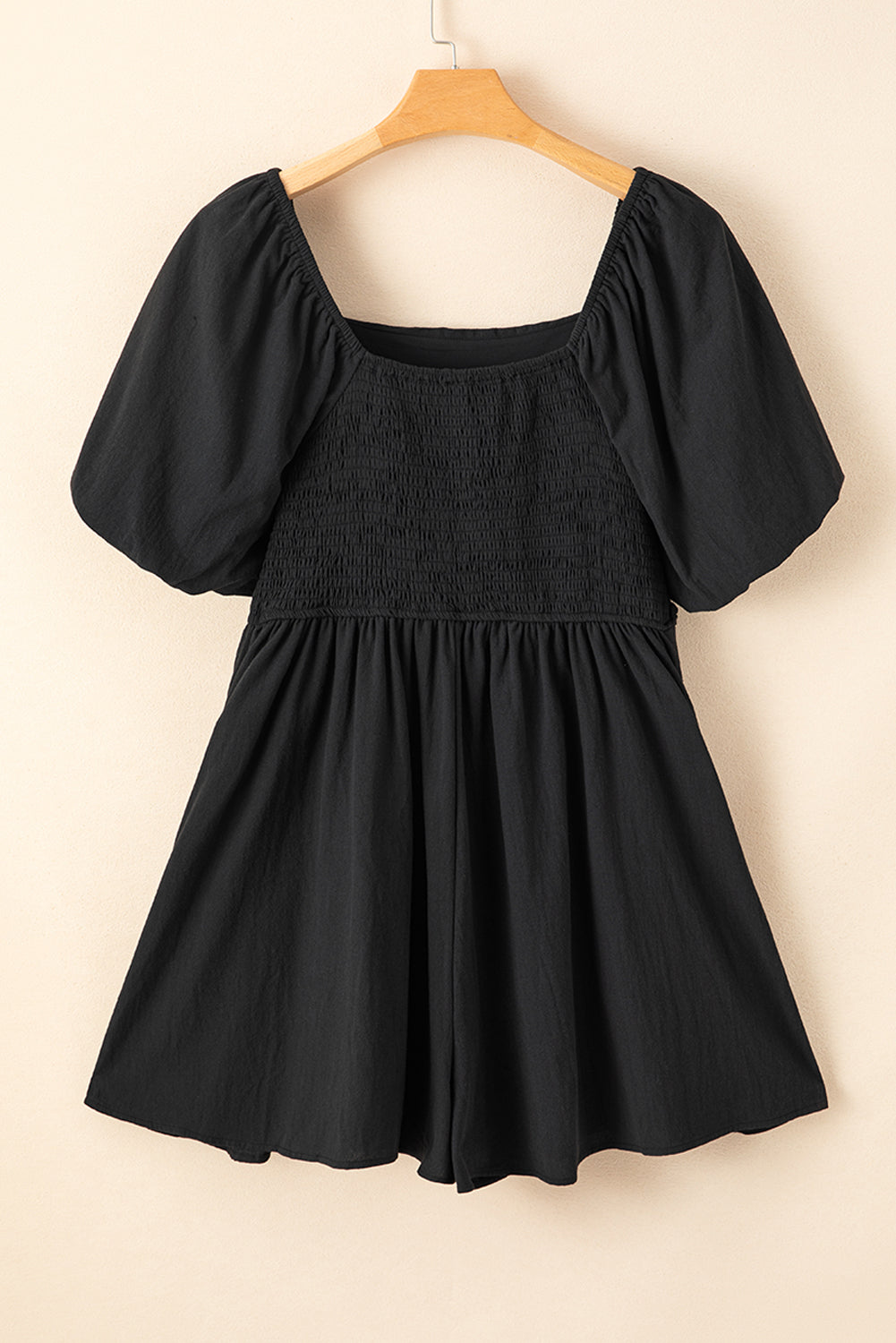 Malaysia Ruched Puff Sleeve Romper
