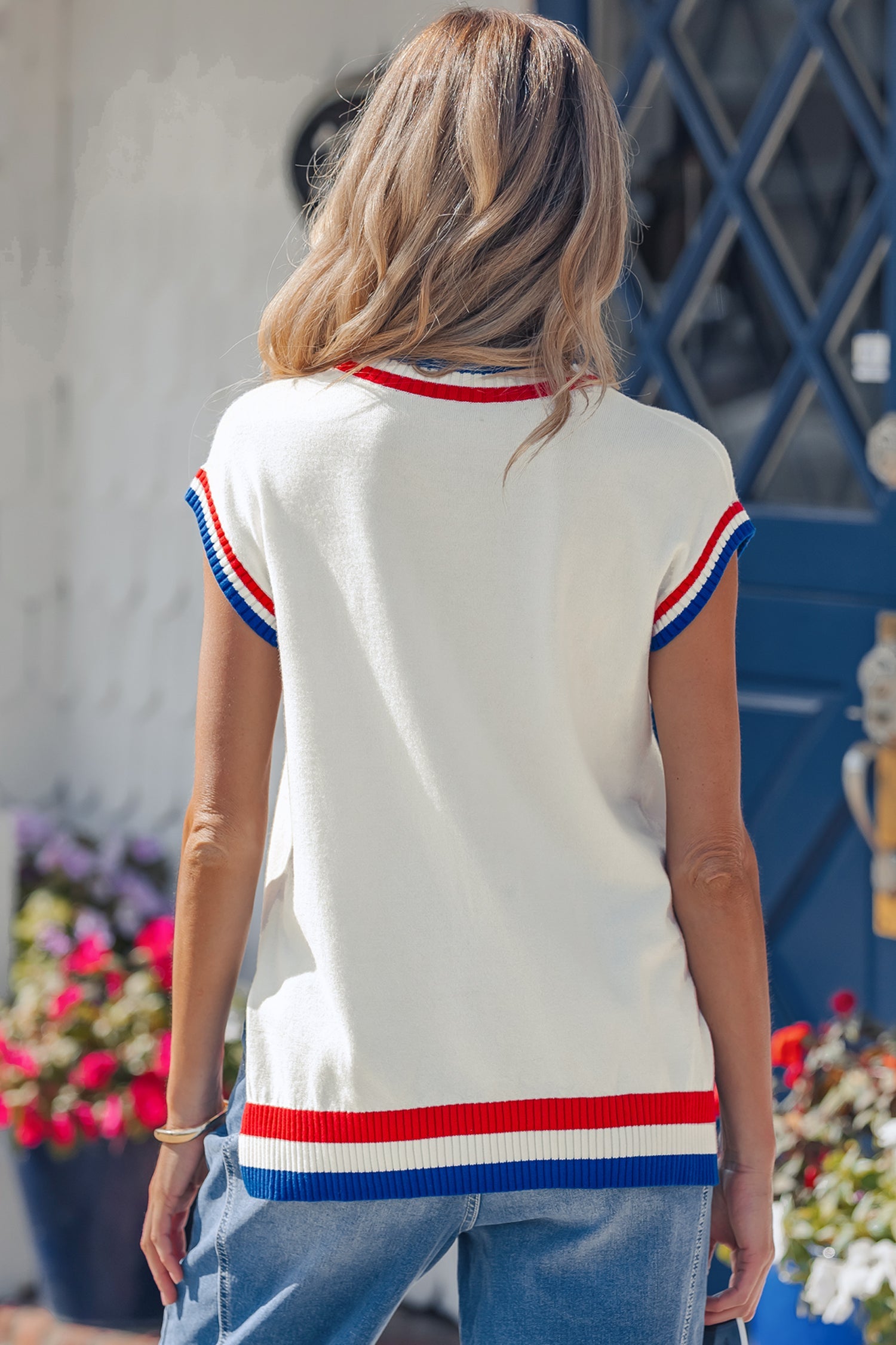 Peyton Trim Short Sleeve Sweater