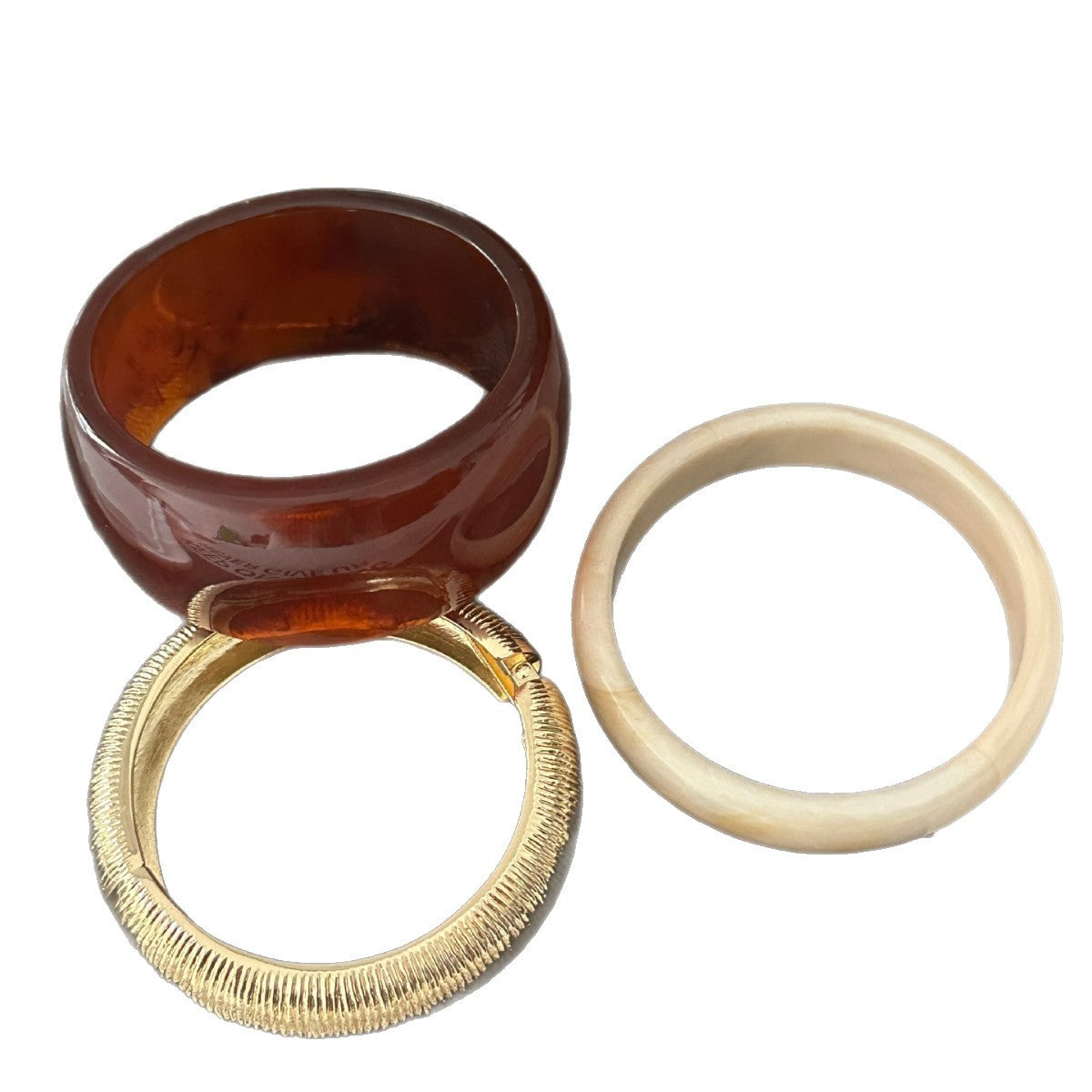 Amber Resin Bangle Stack Bracelet Set