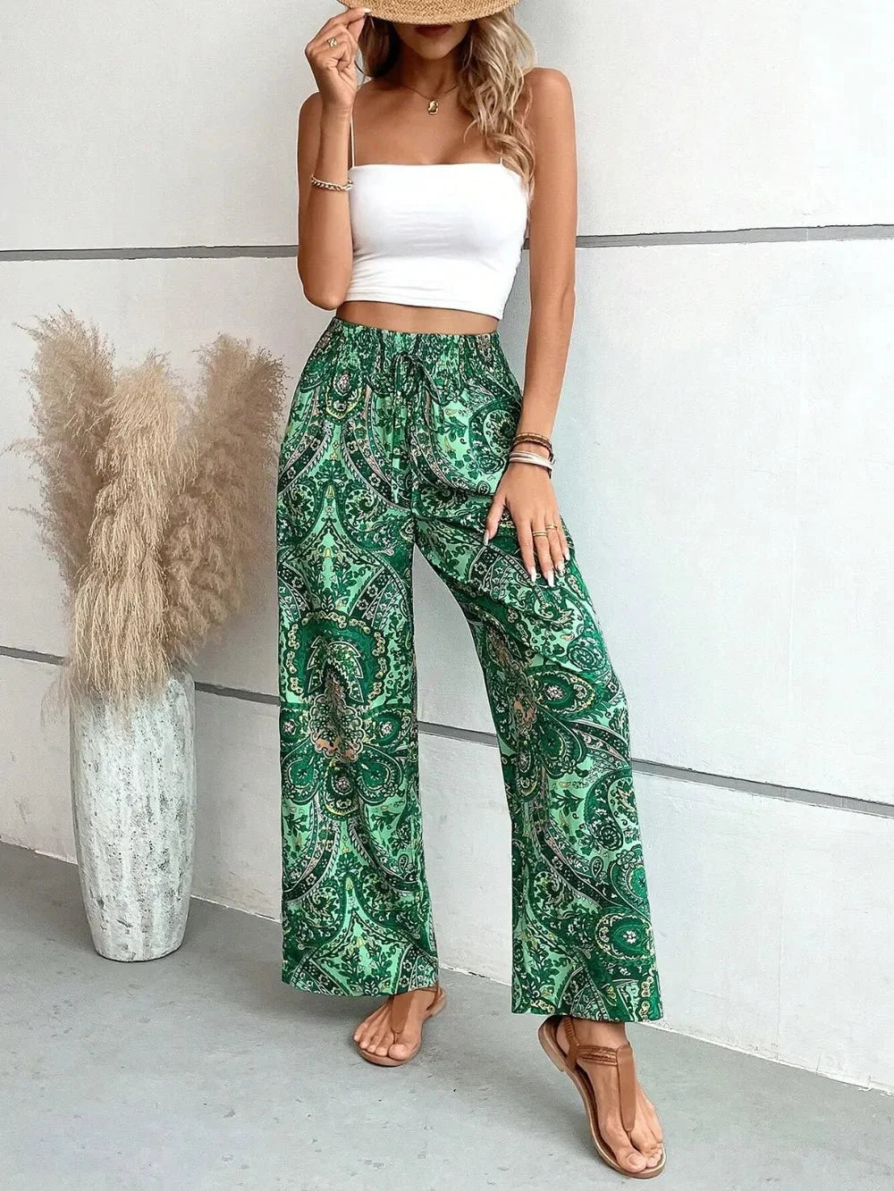 Printed Wide Leg Pants for Effortless Style and Comfort