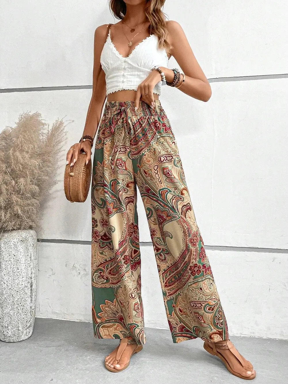 Printed Wide Leg Pants for Effortless Style and Comfort