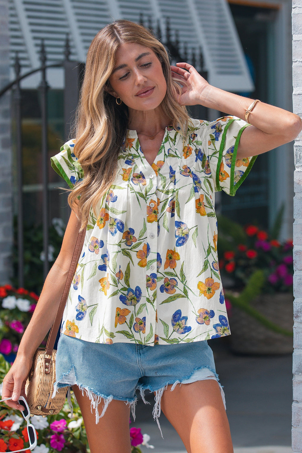 Kaliyah Binding Tape Cotton Blouse