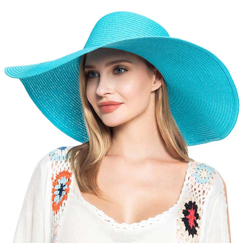 Solid Floppy Straw Sun Hat