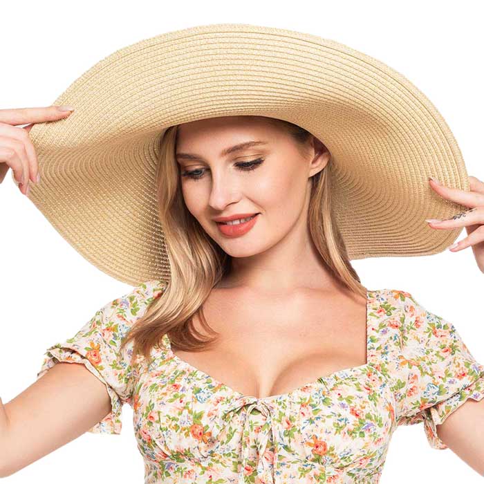 Solid Floppy Straw Sun Hat