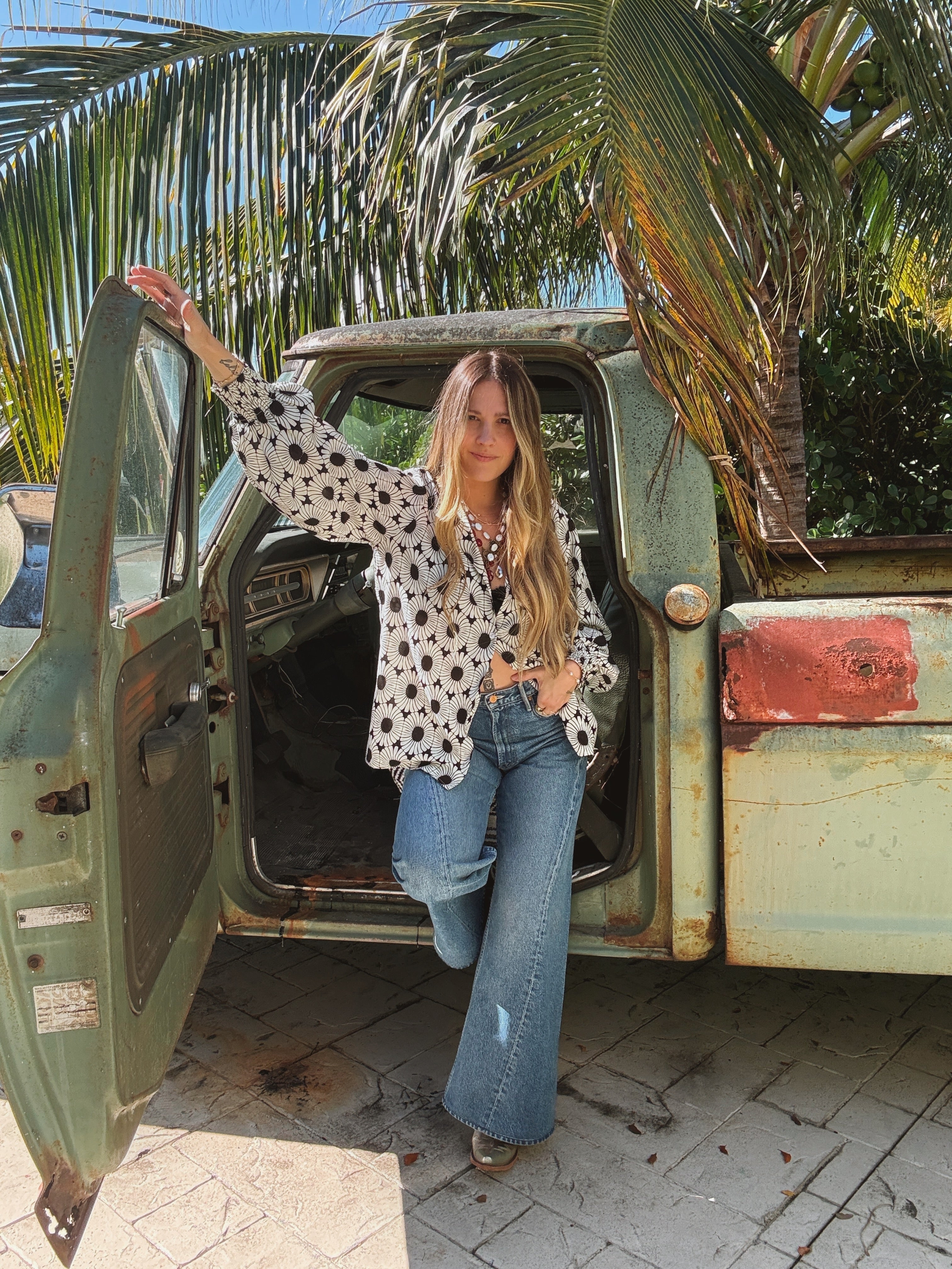 White Wedding Retro Floral Button Up Blouse