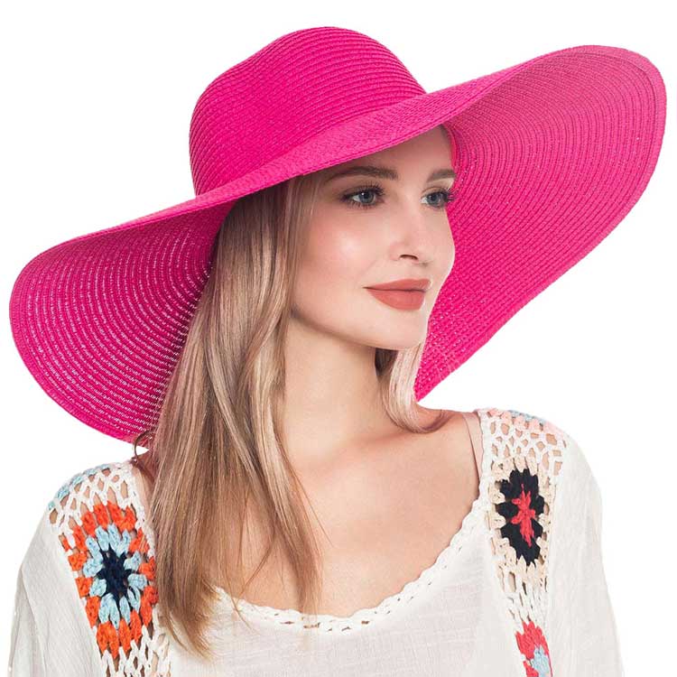 Solid Floppy Straw Sun Hat