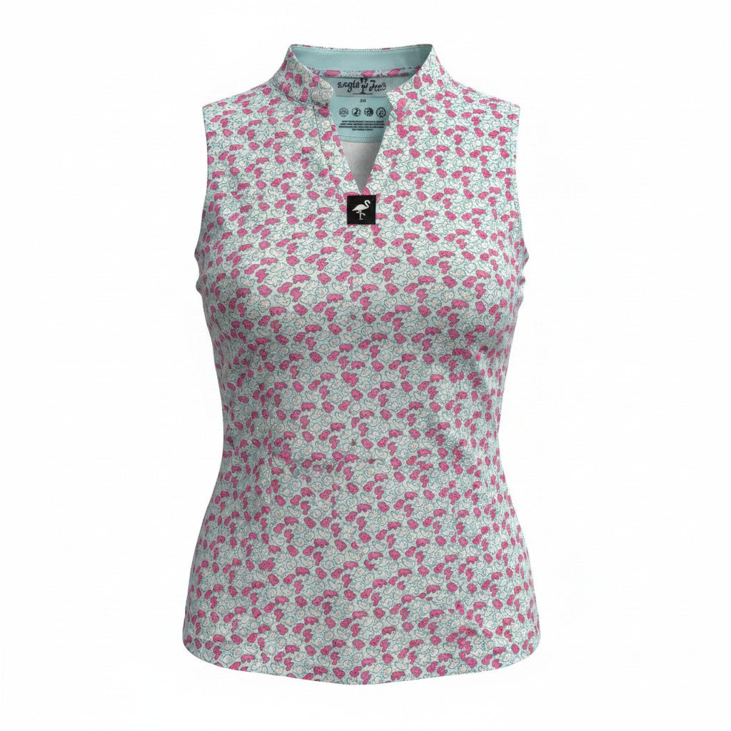 Women's Frosted Animal Cookies Sleeveless Golf Polo | Moisture-Wicking Performance Golf Top
