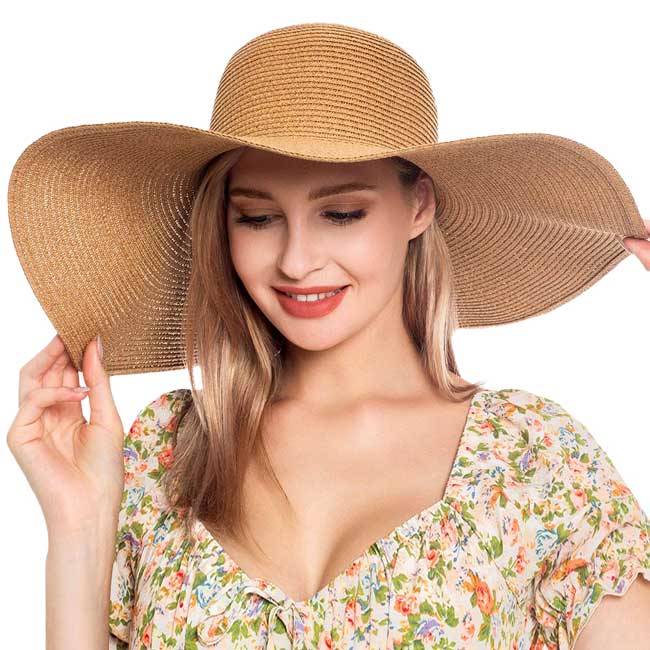 Solid Floppy Straw Sun Hat