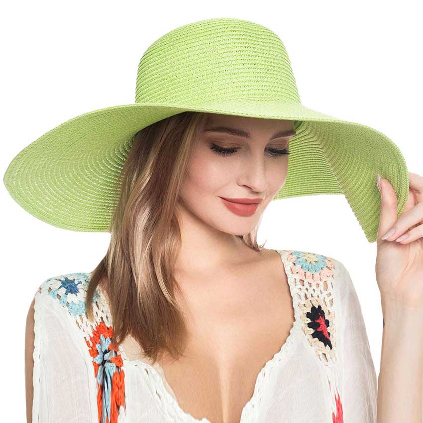Solid Floppy Straw Sun Hat