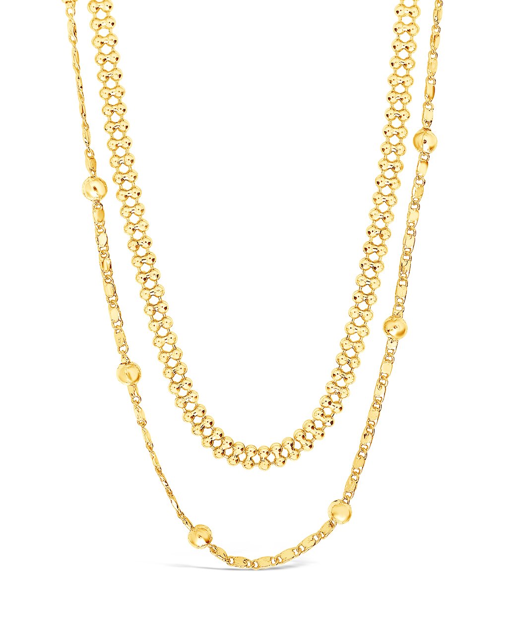 Layered Beaded Chain Necklace