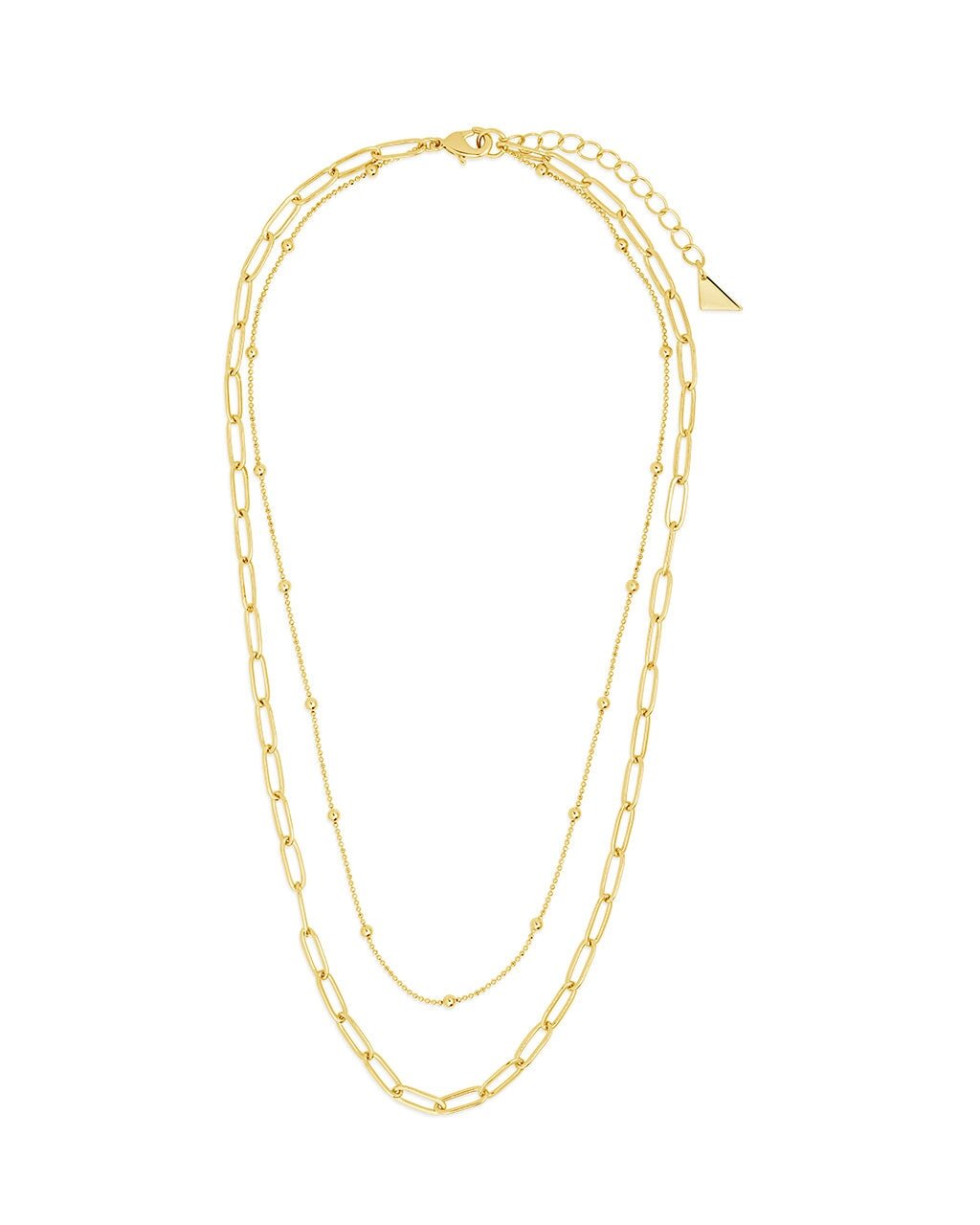 Leah Beaded & Paperclip Layered Chain Necklace