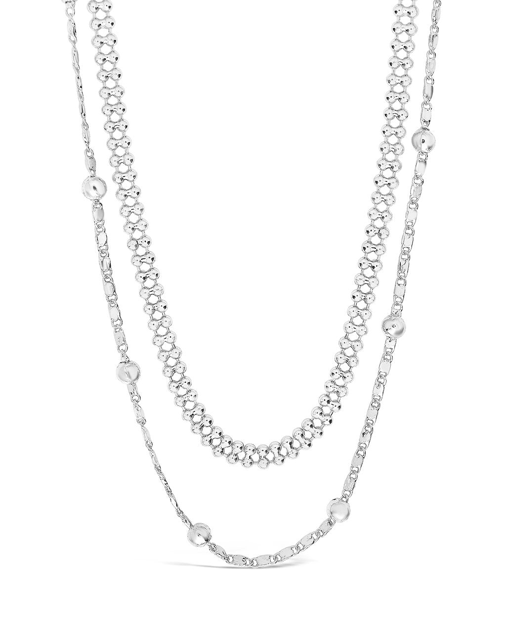 Layered Beaded Chain Necklace