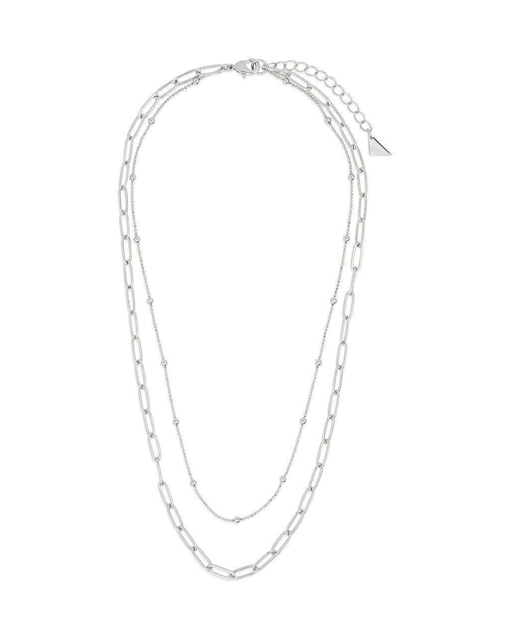 Leah Beaded & Paperclip Layered Chain Necklace