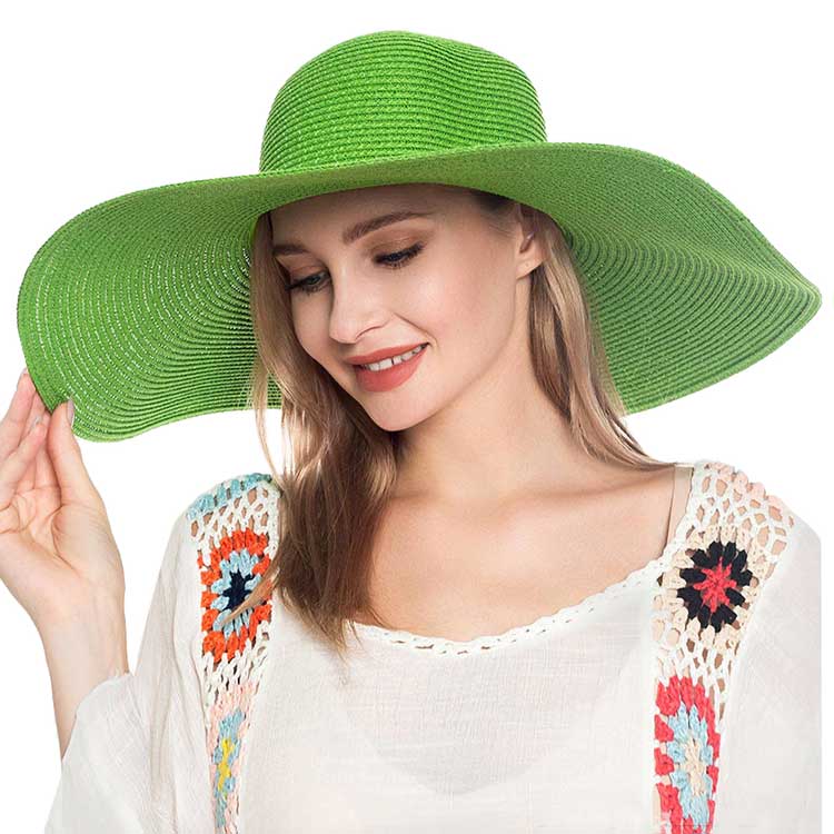 Solid Floppy Straw Sun Hat