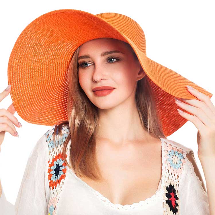 Solid Floppy Straw Sun Hat