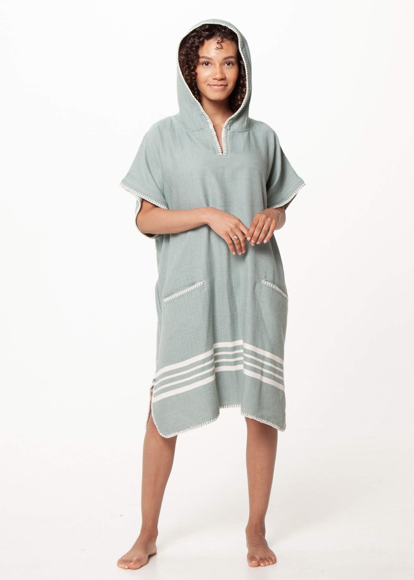 Beach Cover Up, Poncho with Hood