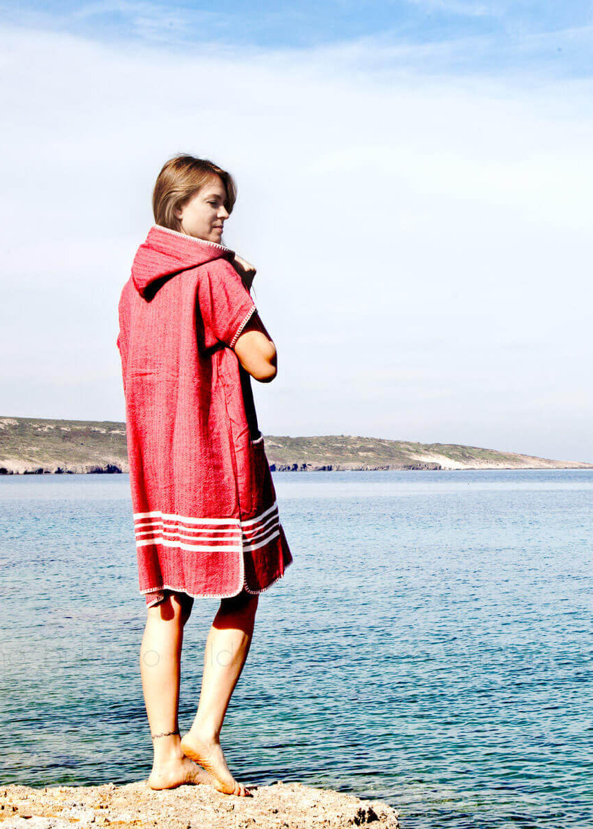 Beach Cover Up, Poncho with Hood