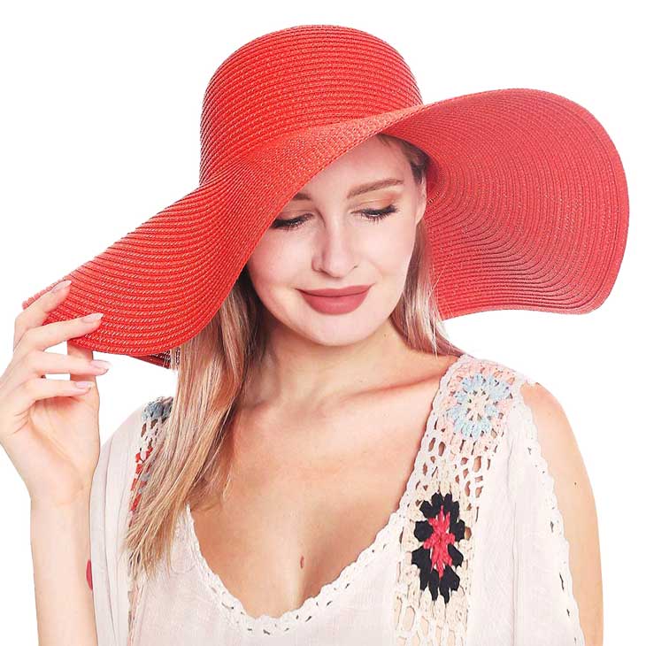 Solid Floppy Straw Sun Hat