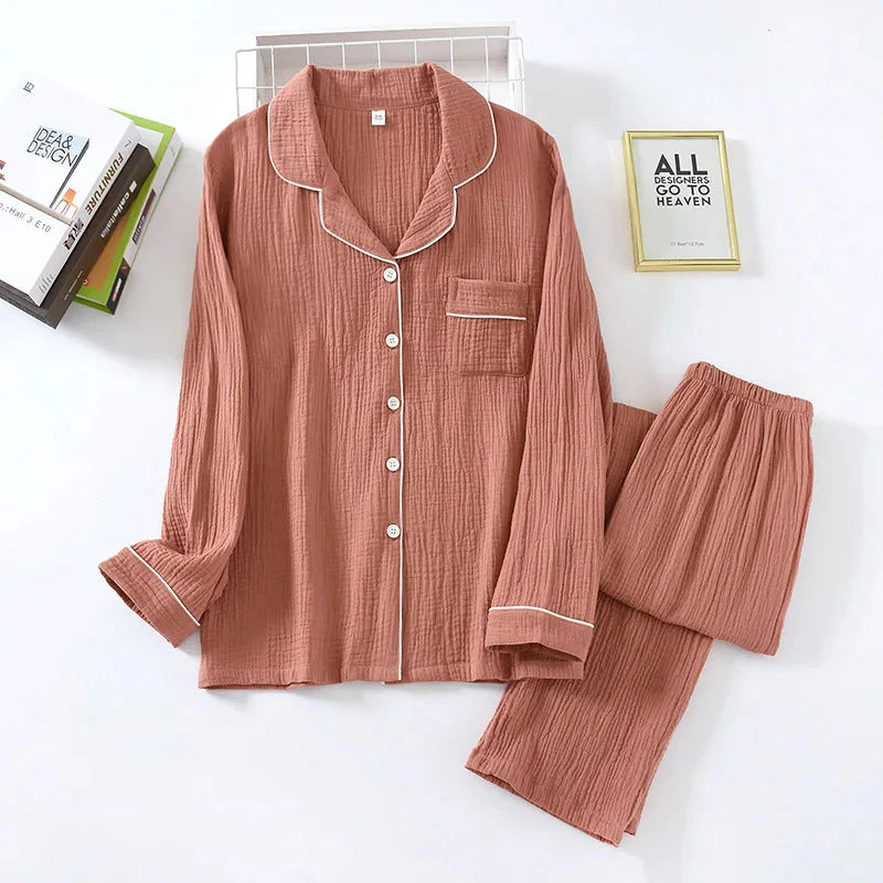 Couple's Pure Cotton Crepe Pajama Set