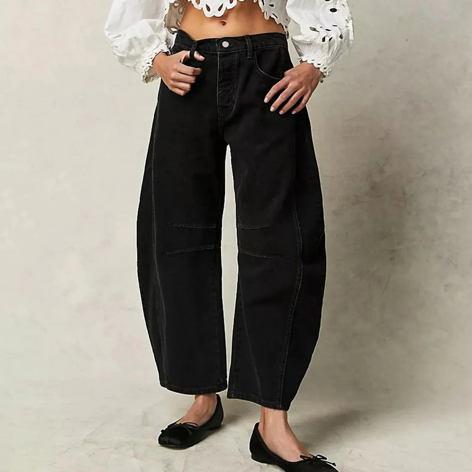 Women's Y2K Baggy Mid-Waist Wide-Leg Jeans – 90s Streetwear Vibe