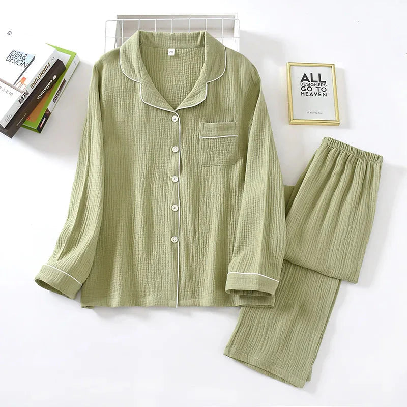 Couple's Pure Cotton Crepe Pajama Set