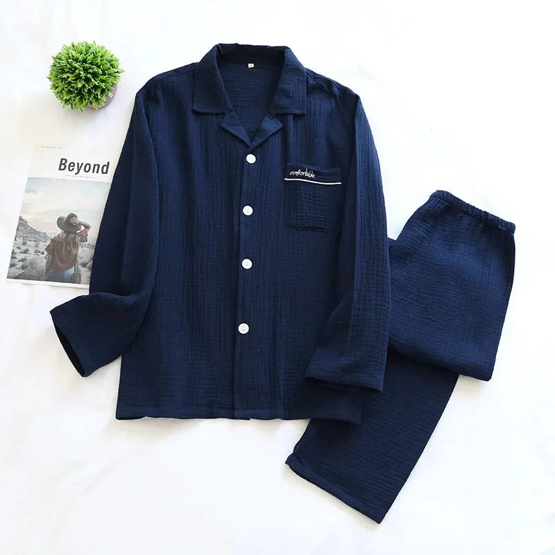 Couple's Pure Cotton Crepe Pajama Set