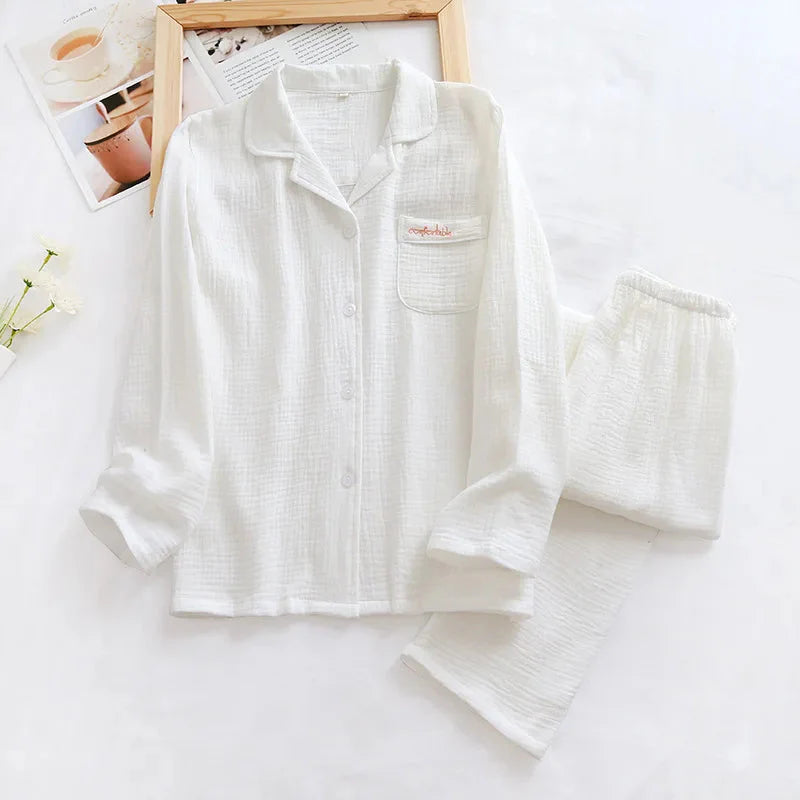 Couple's Pure Cotton Crepe Pajama Set