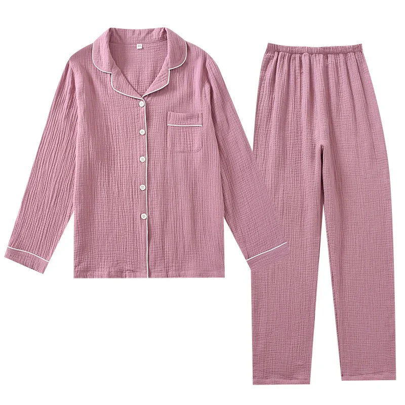 Couple's Pure Cotton Crepe Pajama Set