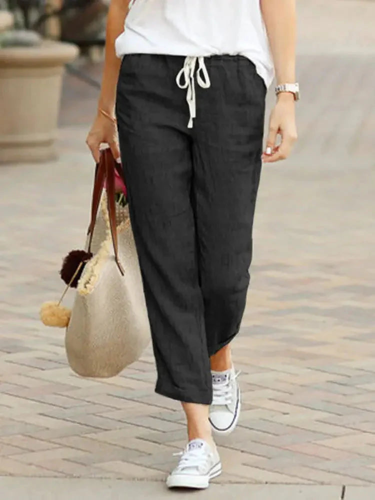 Cotton Y2K Wide Leg Pants – High Waist Streetwear Baggy Trousers
