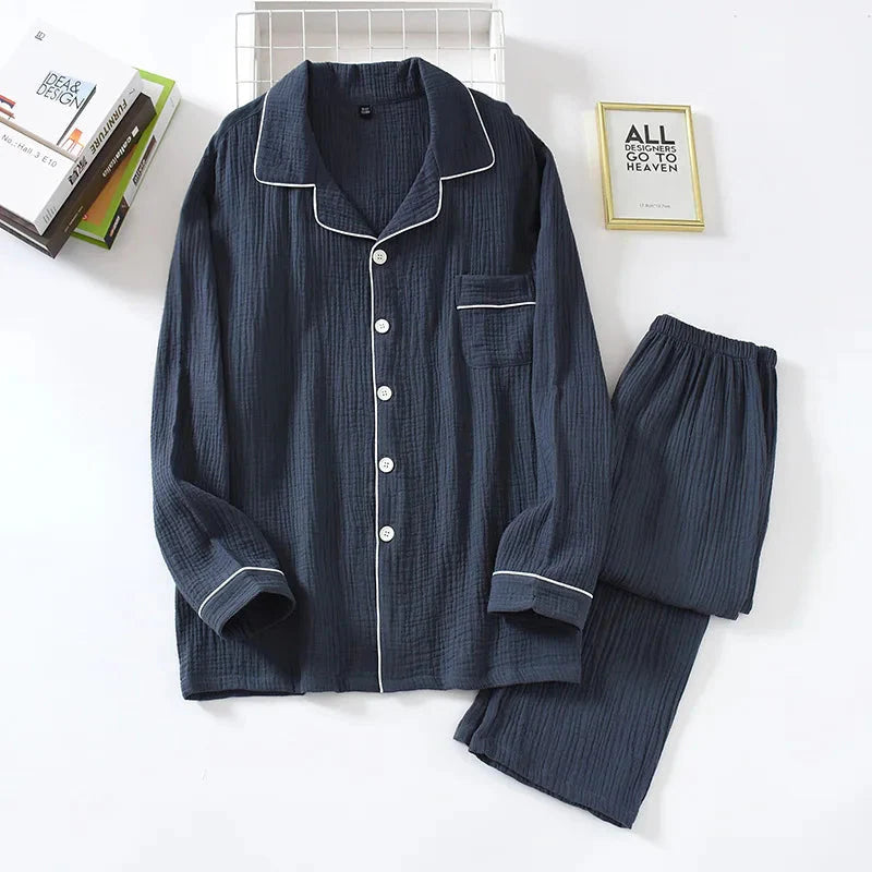 Couple's Pure Cotton Crepe Pajama Set