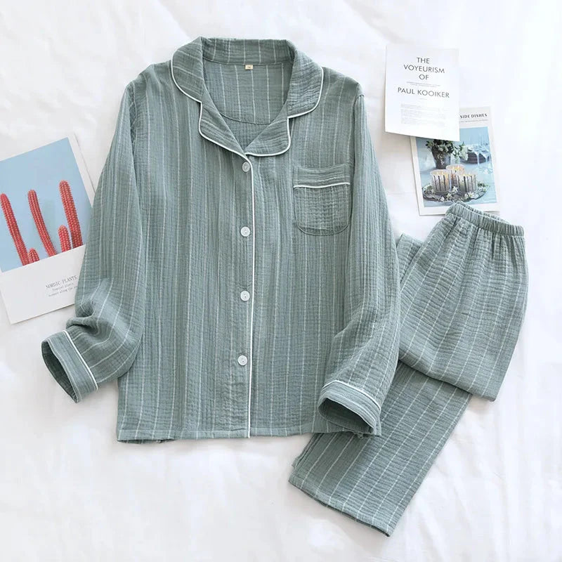 Couple's Pure Cotton Crepe Pajama Set