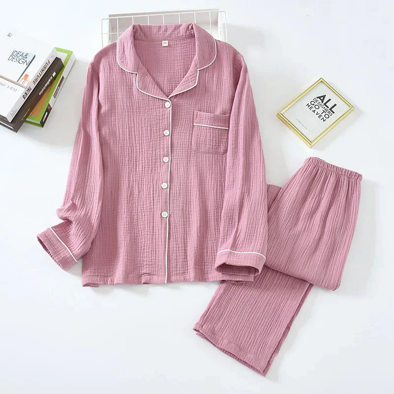 Couple's Pure Cotton Crepe Pajama Set