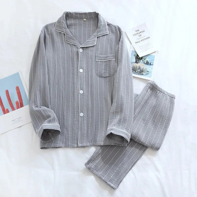 Couple's Pure Cotton Crepe Pajama Set
